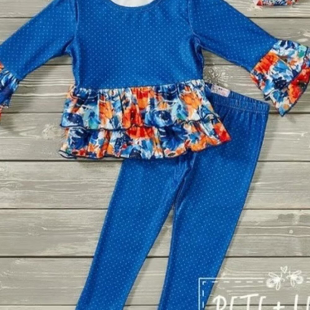 NWT Pete and Lucy Painted Florals 2 pc set Size 6/6X